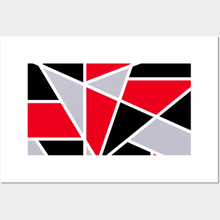 Geometric Red and Black Art Posters and Art